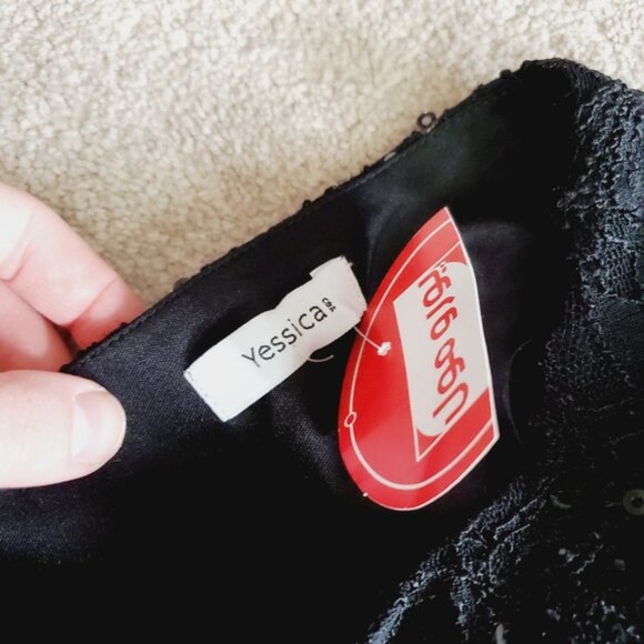 NWT Yessica Y2K Lace Whimsigoth Dark Fairy Sequin Evening Cocktail Dress M - Picture 4 of 9